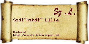 Szánthó Lilla névjegykártya